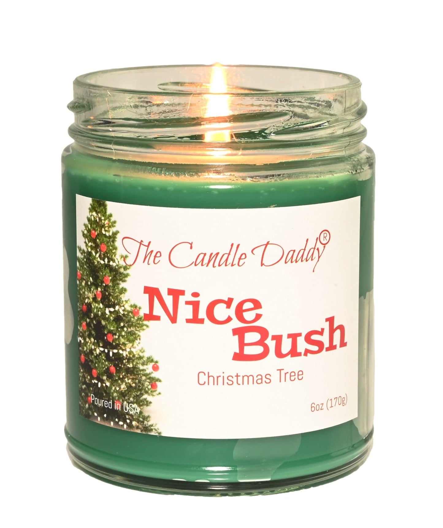 Nice Bush Holiday Candle - Funny Blue Spruce Scented Candle - Funny Holiday Candle for Christmas, New Years - Long Burn Time, Holiday Fragrance, Hand Poured in USA - 6oz