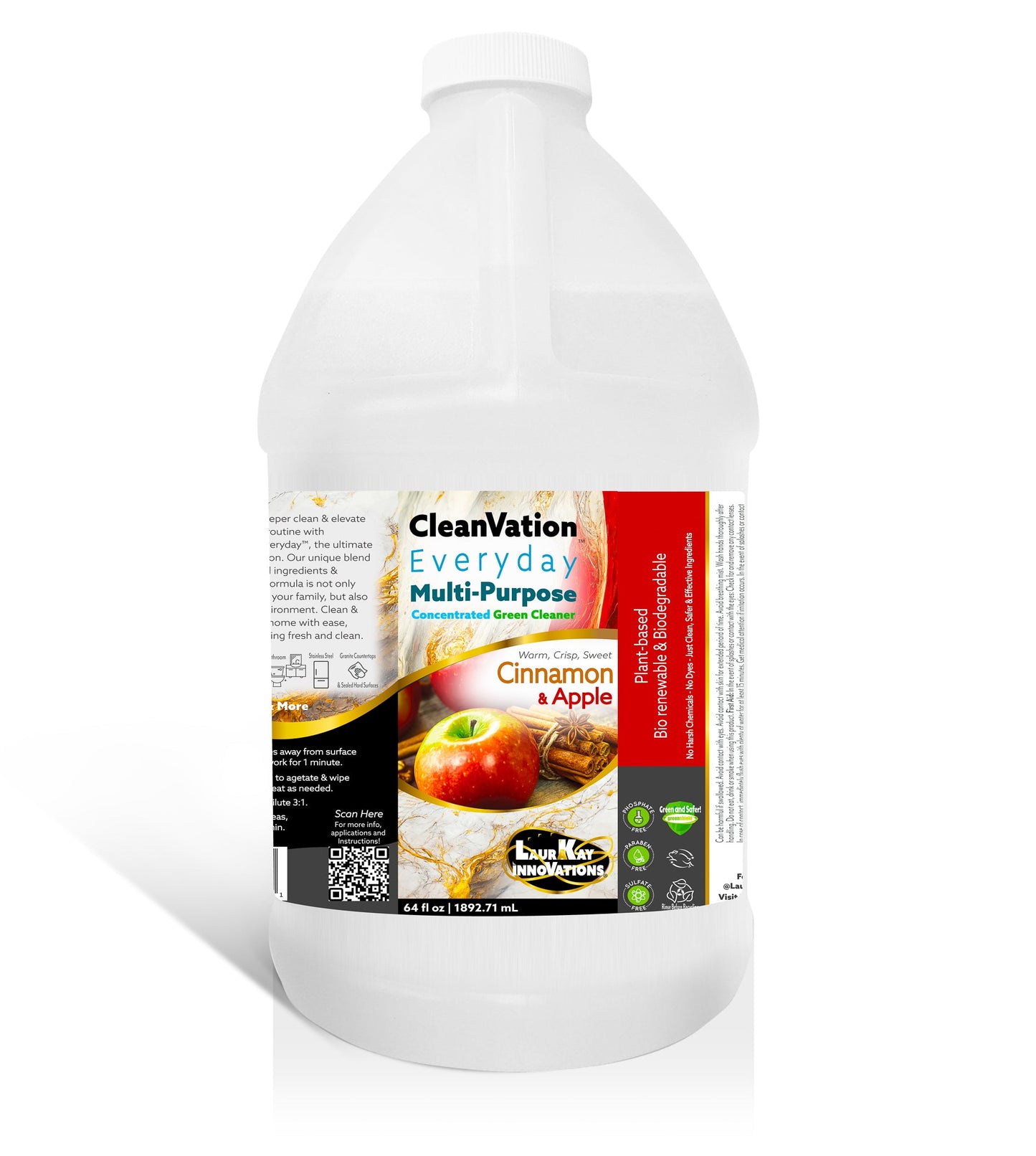 CleanVation Everyday™ 64 fl oz Refill: All Purpose Safer & Effective Concentrated Multi-Surface Cleaner