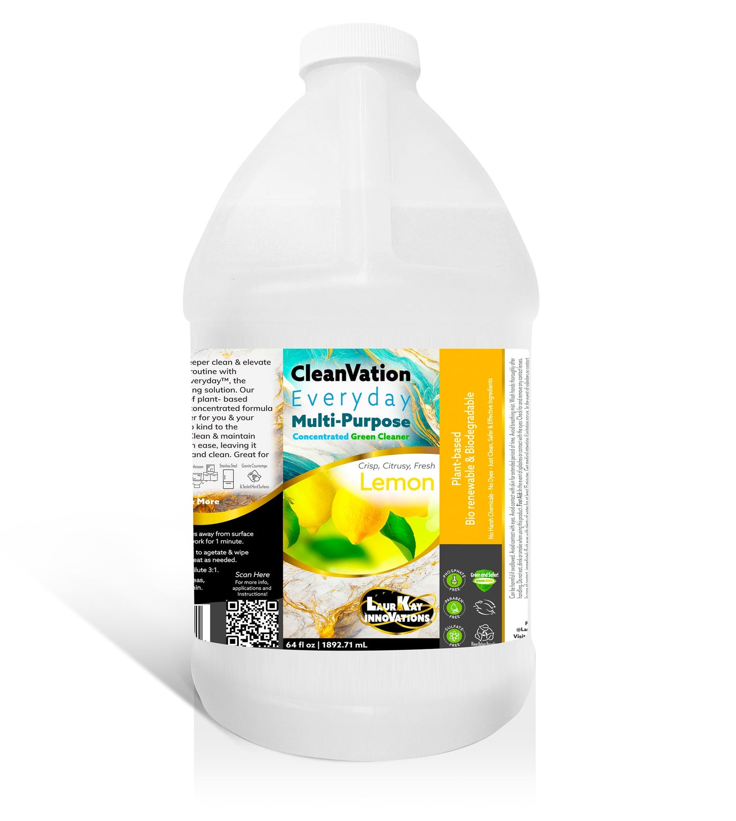 CleanVation Everyday™ 64 fl oz Refill: All Purpose Safer & Effective Concentrated Multi-Surface Cleaner
