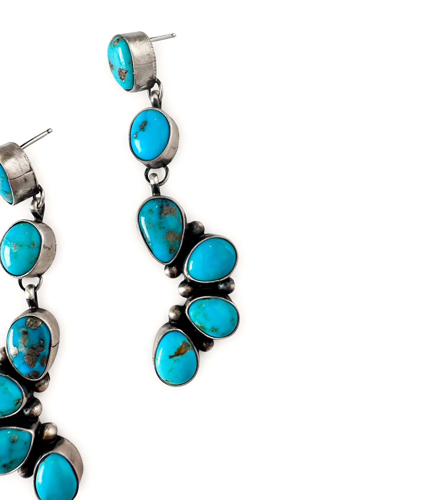 Corrales Authentic Blue Ridge Turquoise Earrings - Concordia Style Boutique