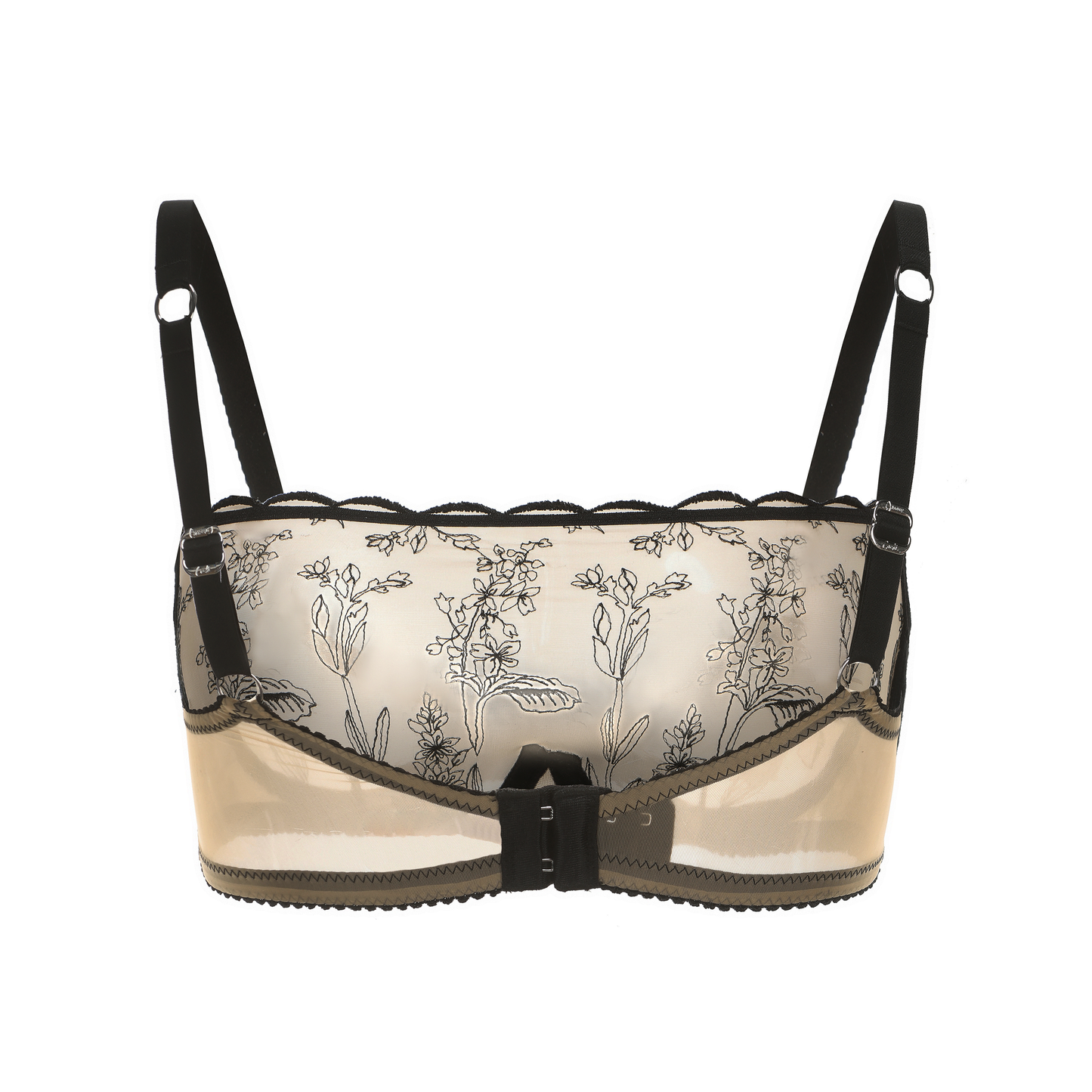 Kim High Neck Floral Embroidered Underwire Bra on Jelly Fabric - Concordia Style Boutique