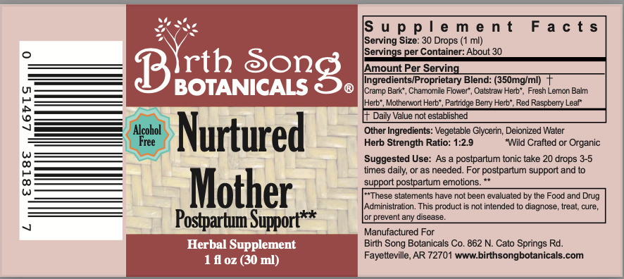 Nurtured Mother Postpartum Support Supplement for Comfort and Mood Support* with Cramp Bark, 1oz. - Concordia Style Boutique