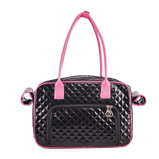 Pet Carrier Bag β Glossy Quilted Design with Safety Strap