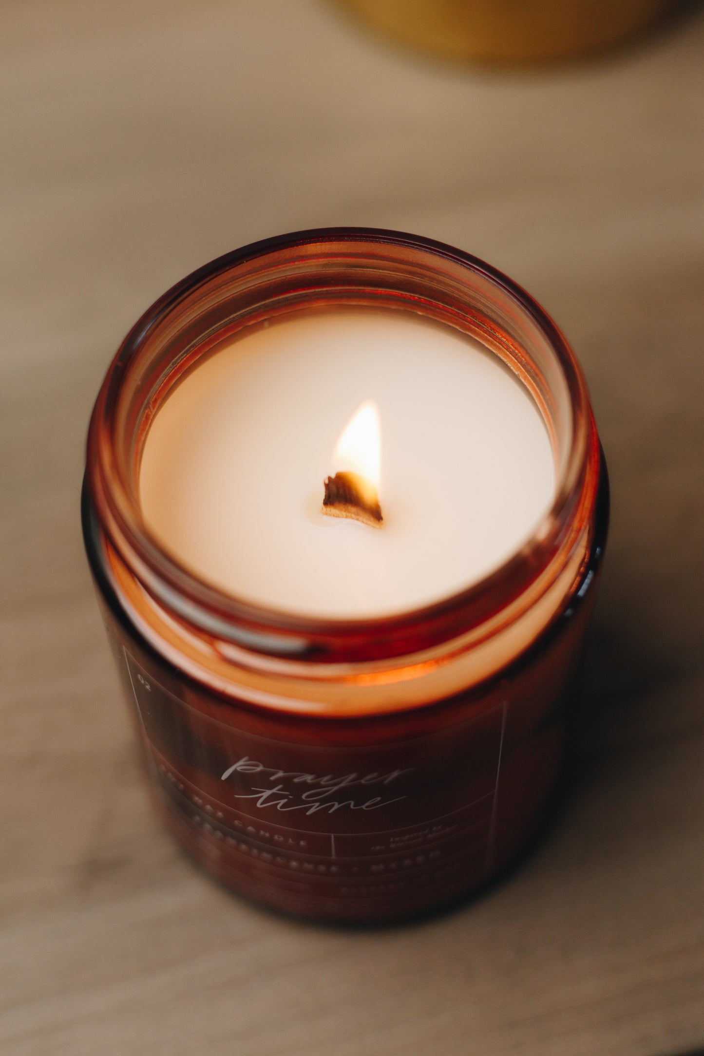 Prayer Time Candle – Our Blessed Mother Soy Candle – 8 oz Frankincense & Myrrh Wood Wick – Clean, Sacred Burn - Concordia Style Boutique