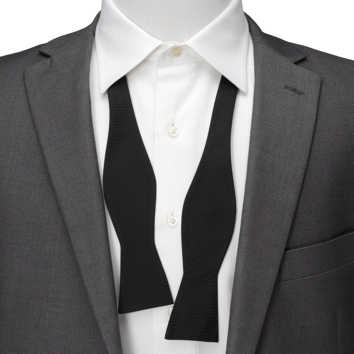 Black Formal Pinstripe Silk Bow Tie - Concordia Style Boutique