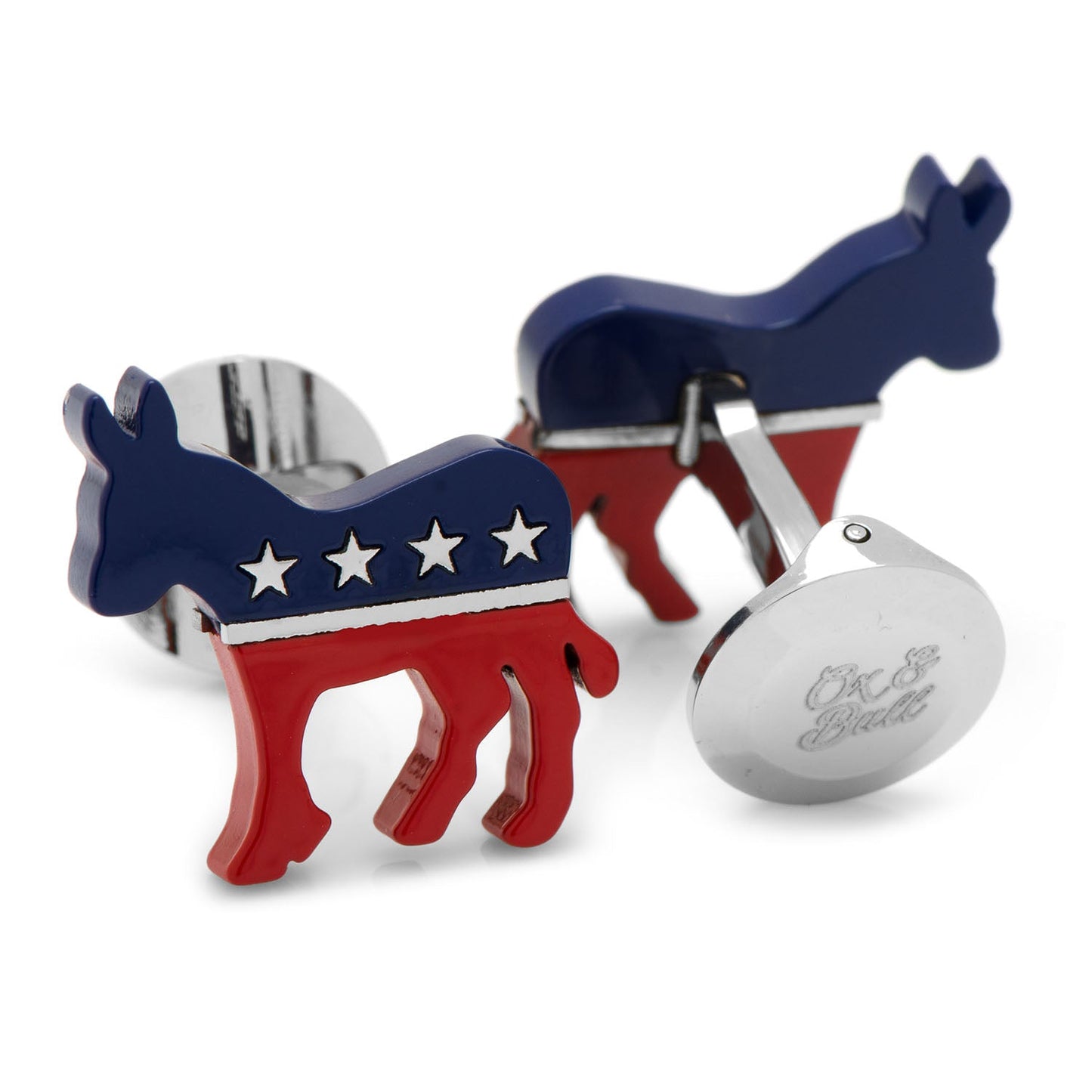 Stainless Steel Democratic Donkey Cufflinks - Concordia Style Boutique