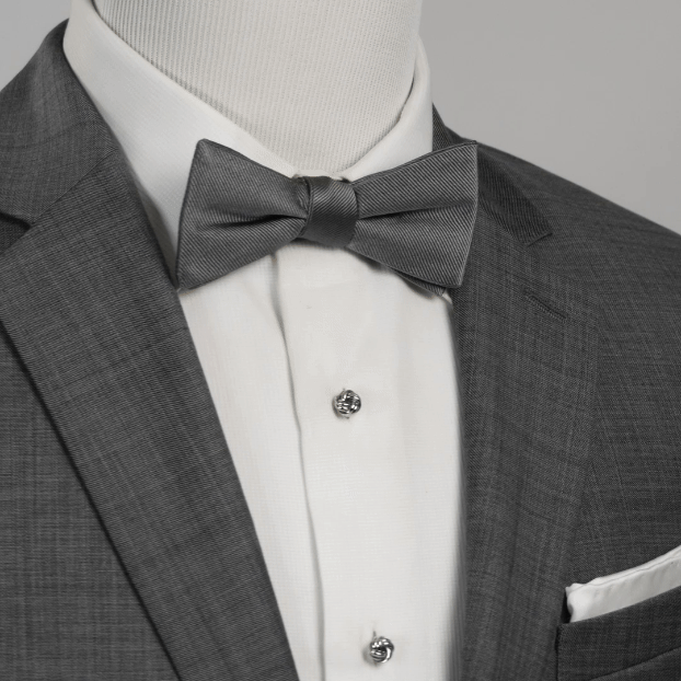 Gray Silk Bow Pre-Tie - Concordia Style Boutique