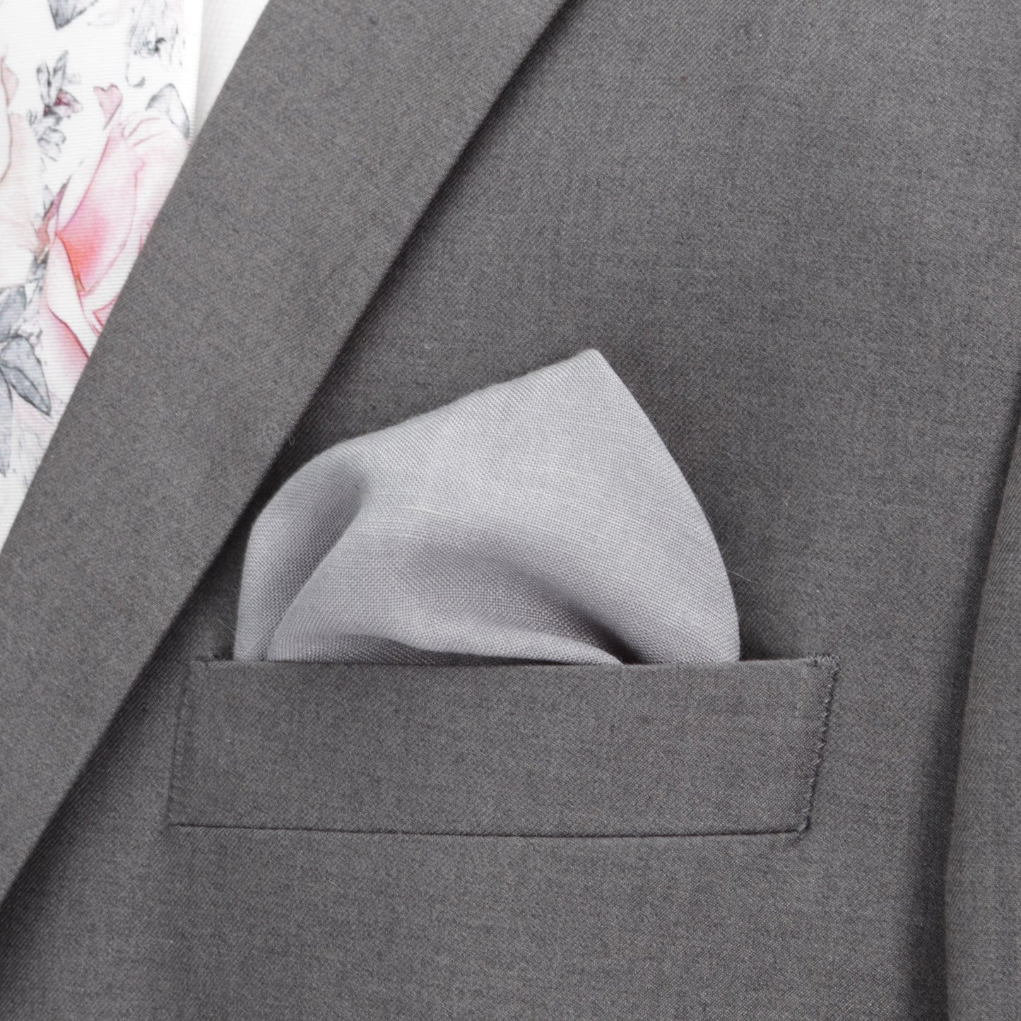 Gray Linen Pocket Square - Concordia Style Boutique