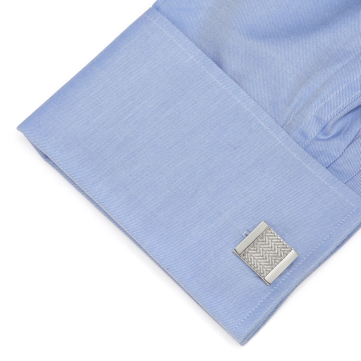 Silver Herringbone Cufflinks - Concordia Style Boutique