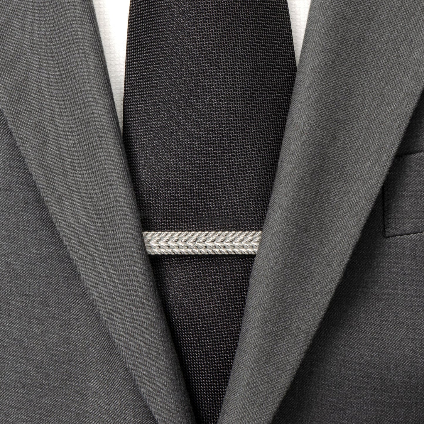 Antique Silver Herringbone Tie Clip - Concordia Style Boutique