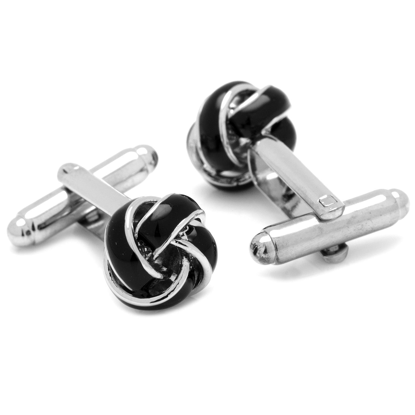 Black and Silver Knot Cufflinks - Concordia Style Boutique