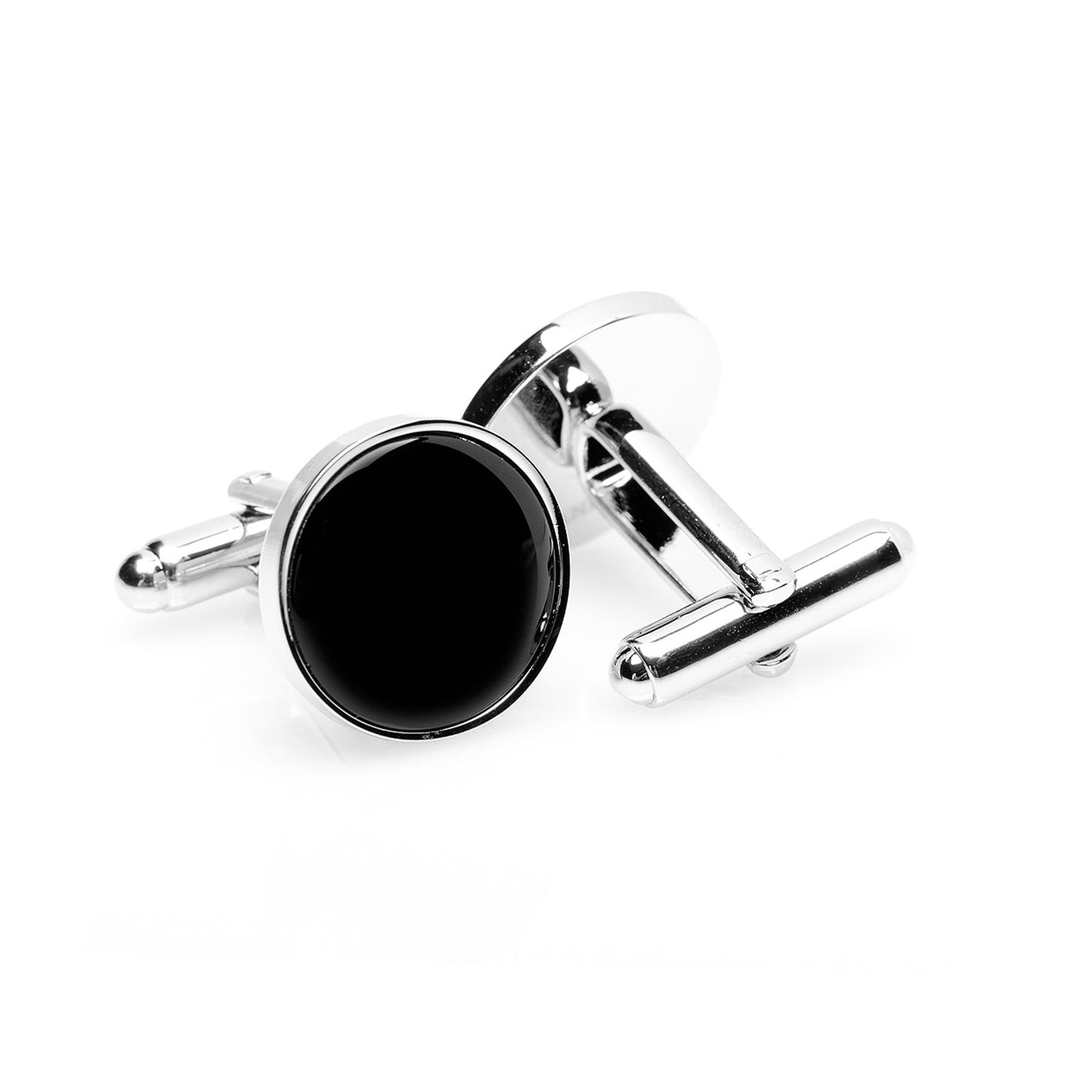 Silver and Onyx Cufflinks - Concordia Style Boutique