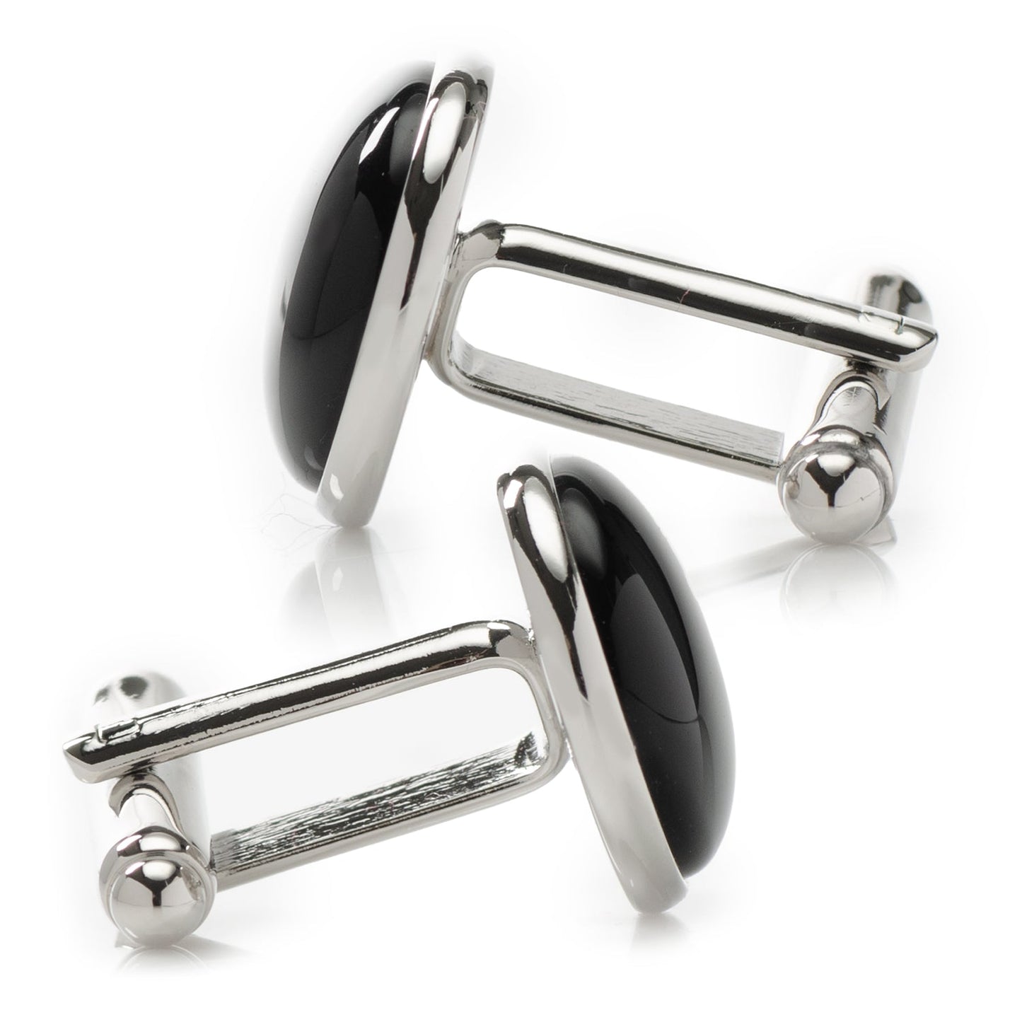 Silver and Onyx Cufflinks - Concordia Style Boutique
