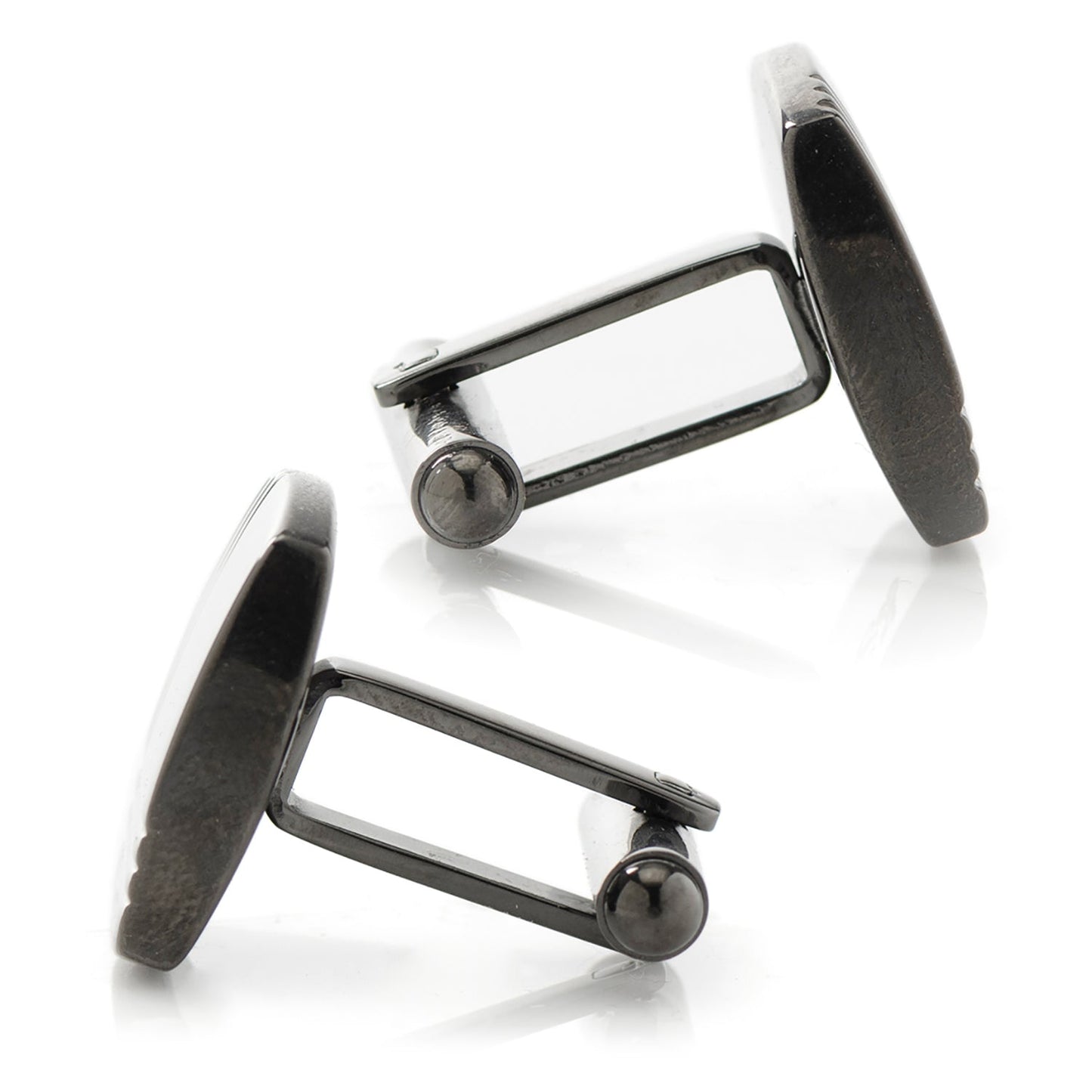 Stainless Steel Gunmetal Tartan Plaid Cufflinks - Concordia Style Boutique