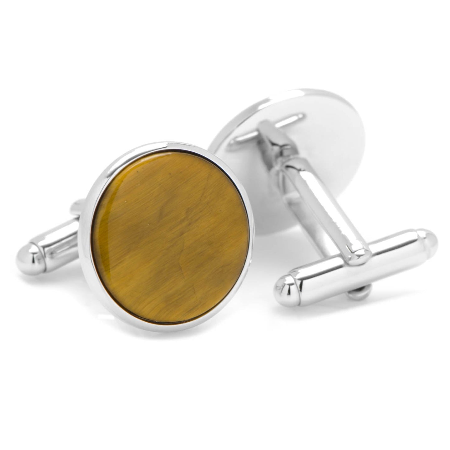Silver and Tiger's Eye Cufflinks - Concordia Style Boutique