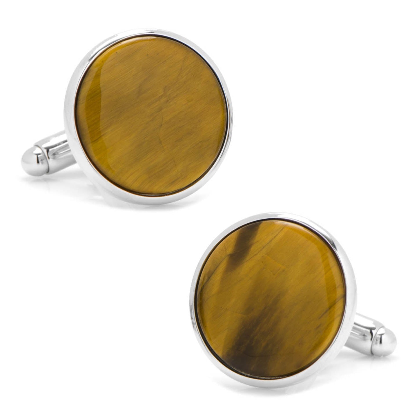 Silver and Tiger's Eye Cufflinks - Concordia Style Boutique