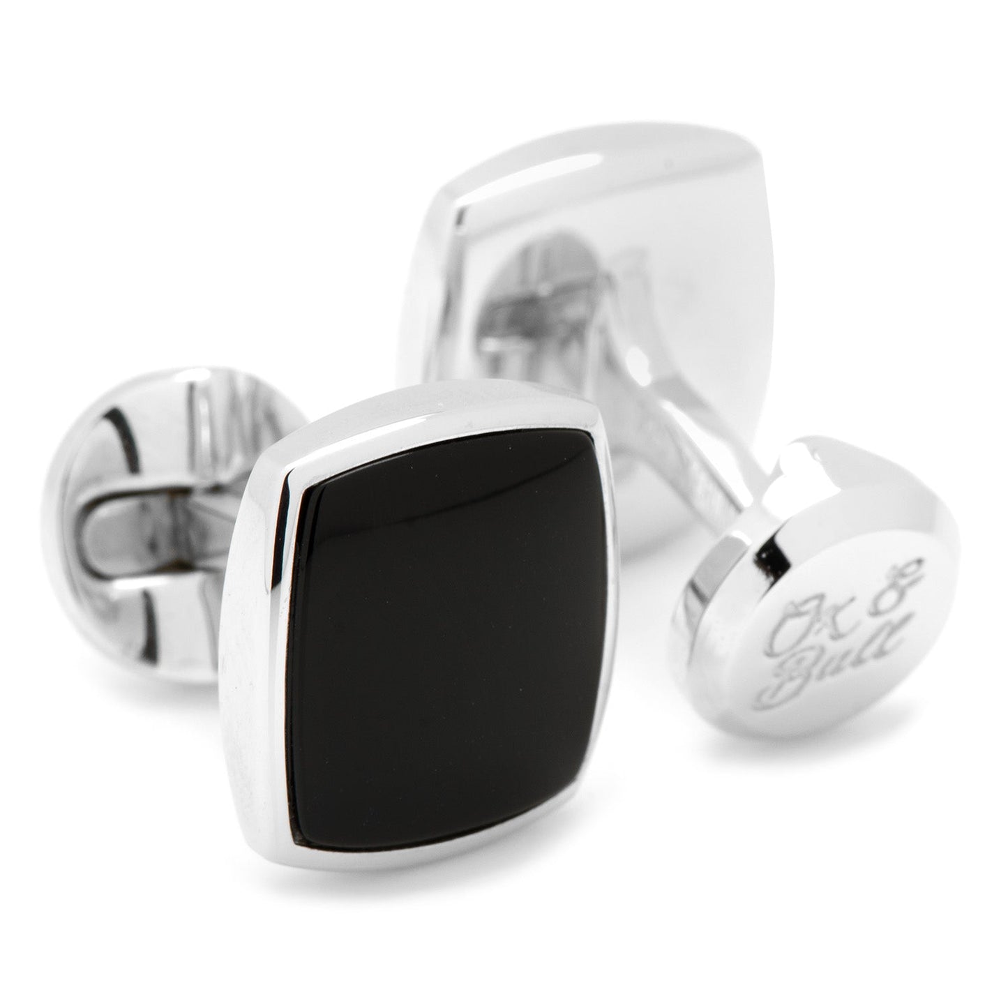 Sterling Silver Classic Cushion Onyx Cufflinks - Concordia Style Boutique