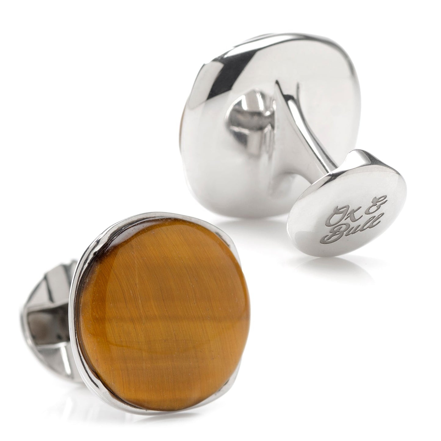 Sterling Silver Classic Formal Tigers Eye Cufflinks - Concordia Style Boutique