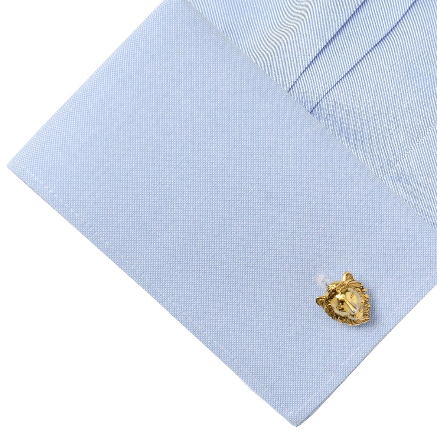 Gold Plated Sterling Lion Head Cufflinks - Concordia Style Boutique
