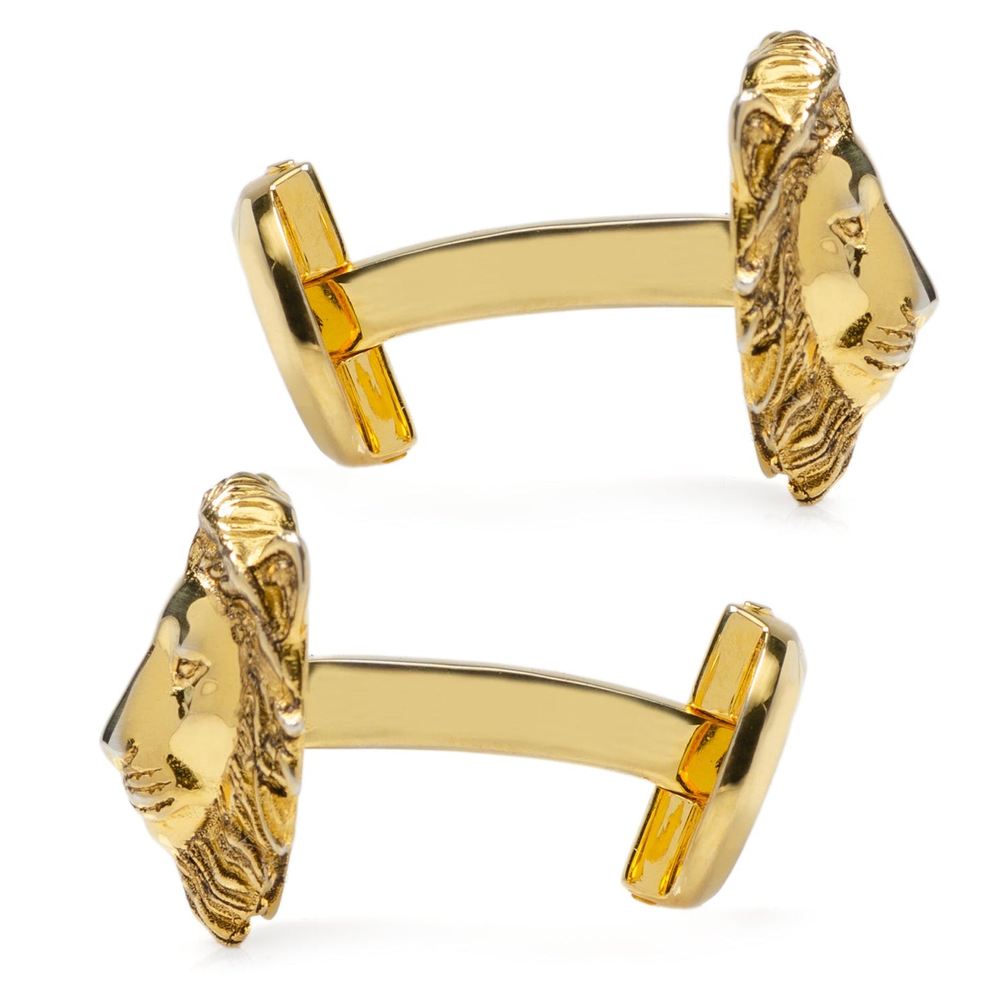 Gold Plated Sterling Lion Head Cufflinks - Concordia Style Boutique