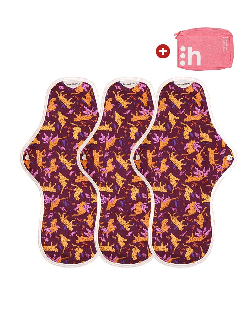 Organic Reusable Pads - 3 Overnight Pads - Concordia Style Boutique