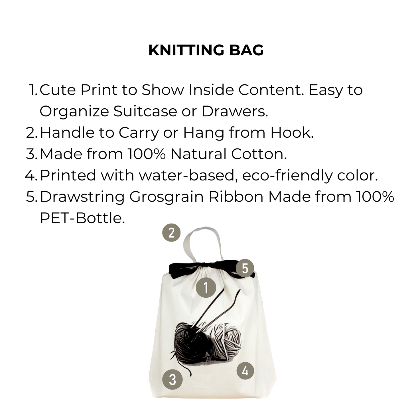 Knitting Bag, Cream - Concordia Style Boutique