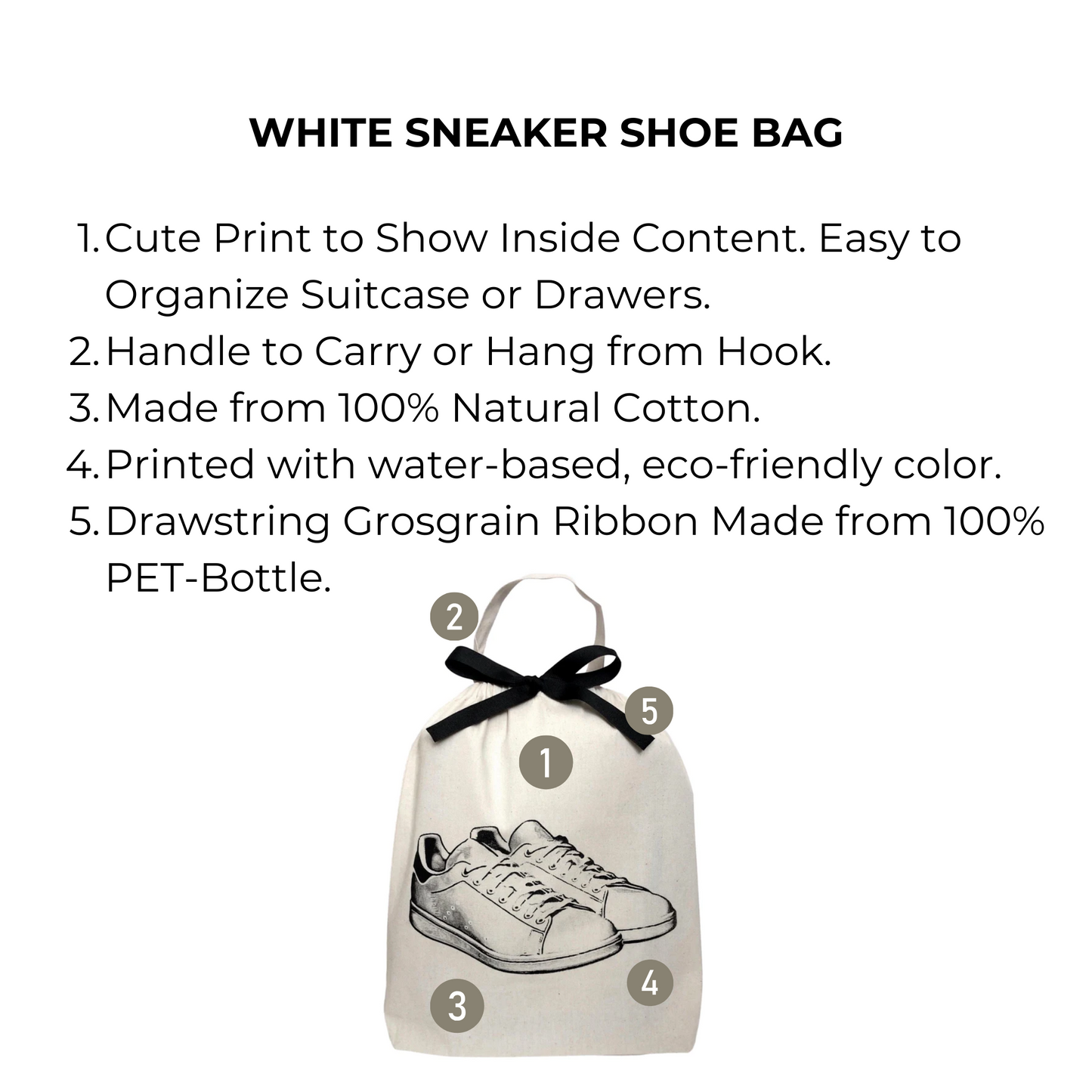White Sneaker Shoe Bag, Cream - Concordia Style Boutique