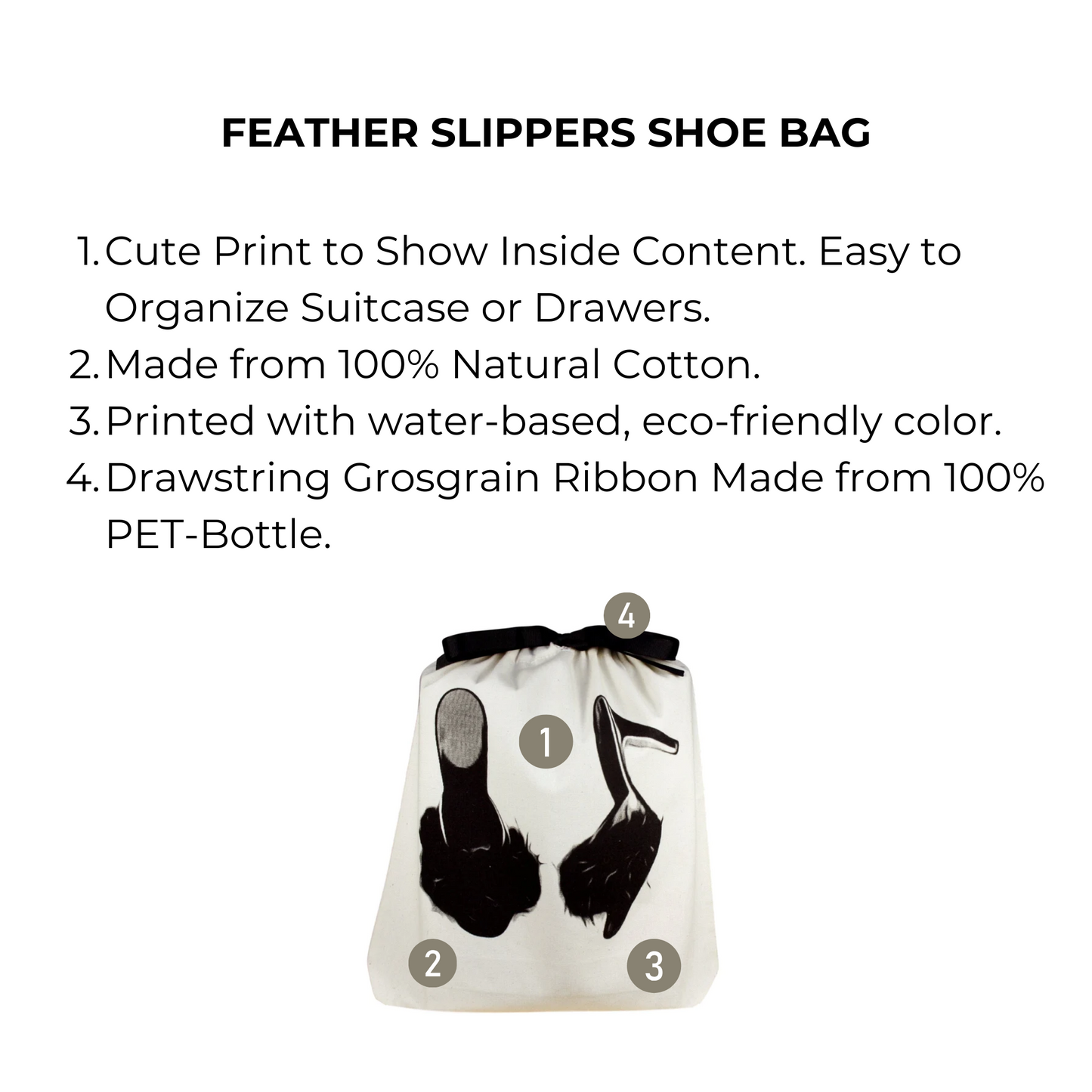 Feather Slippers Shoe Bag, Cream - Concordia Style Boutique