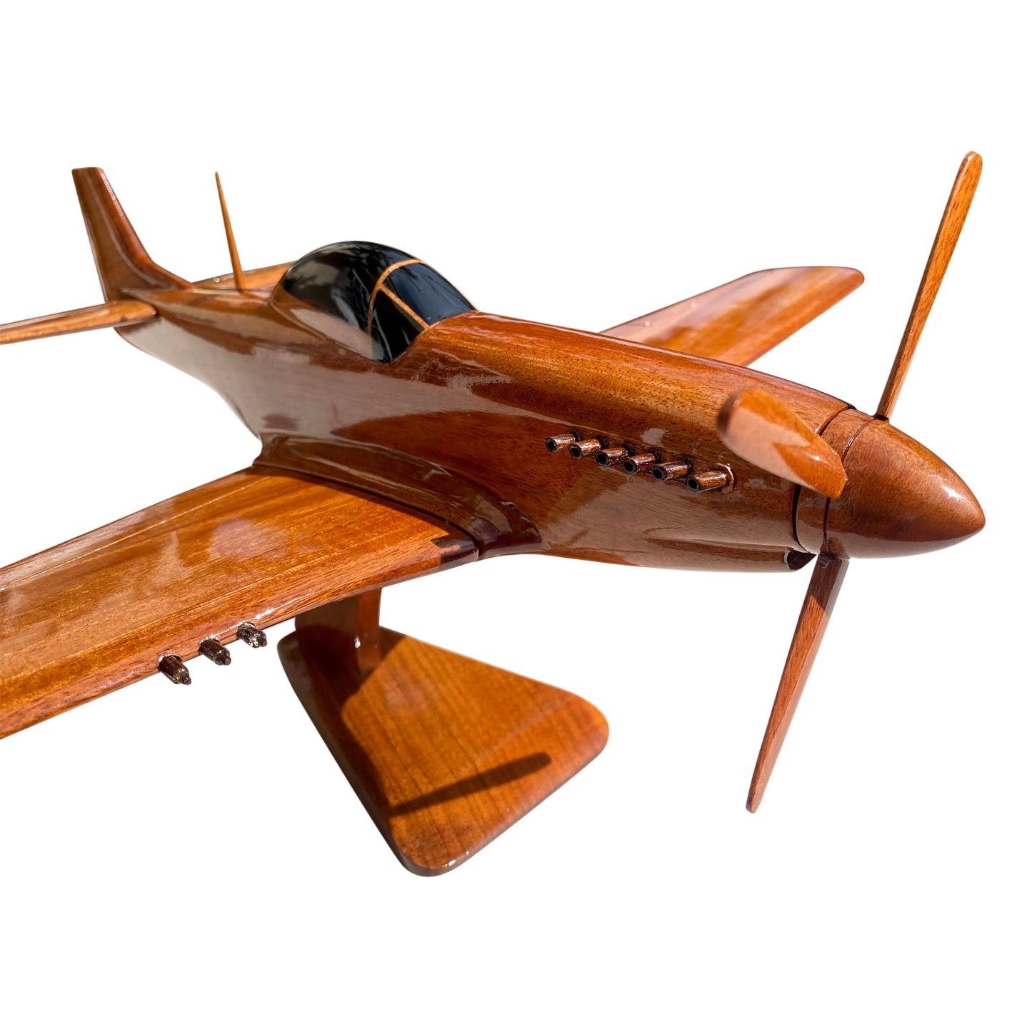 P51 Mustang Mahogany Wood Desktop Airplane Model