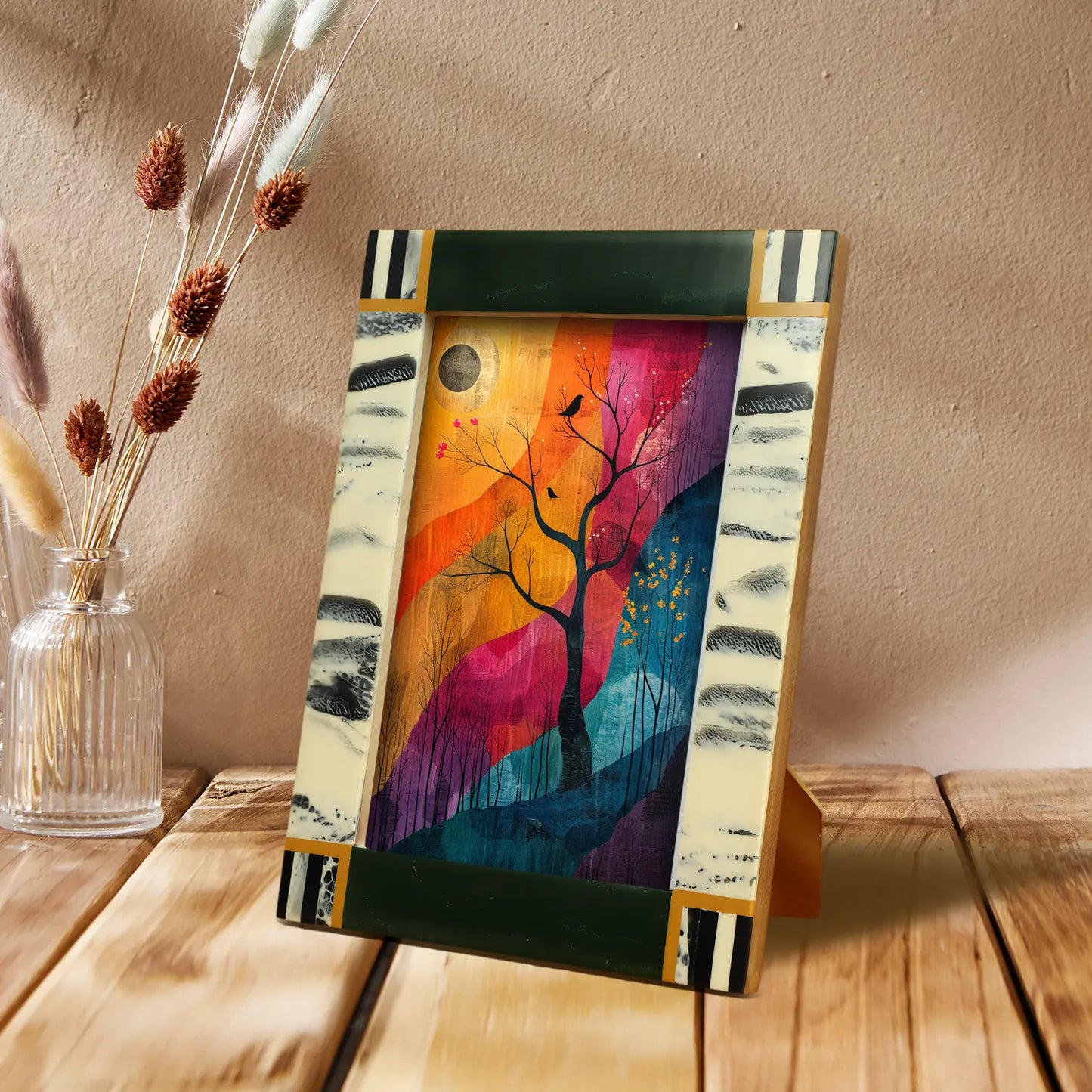 Sea Green Abstract Ink Resin Inlay Picture Frame in 4x6 & 5x7 - Concordia Style Boutique