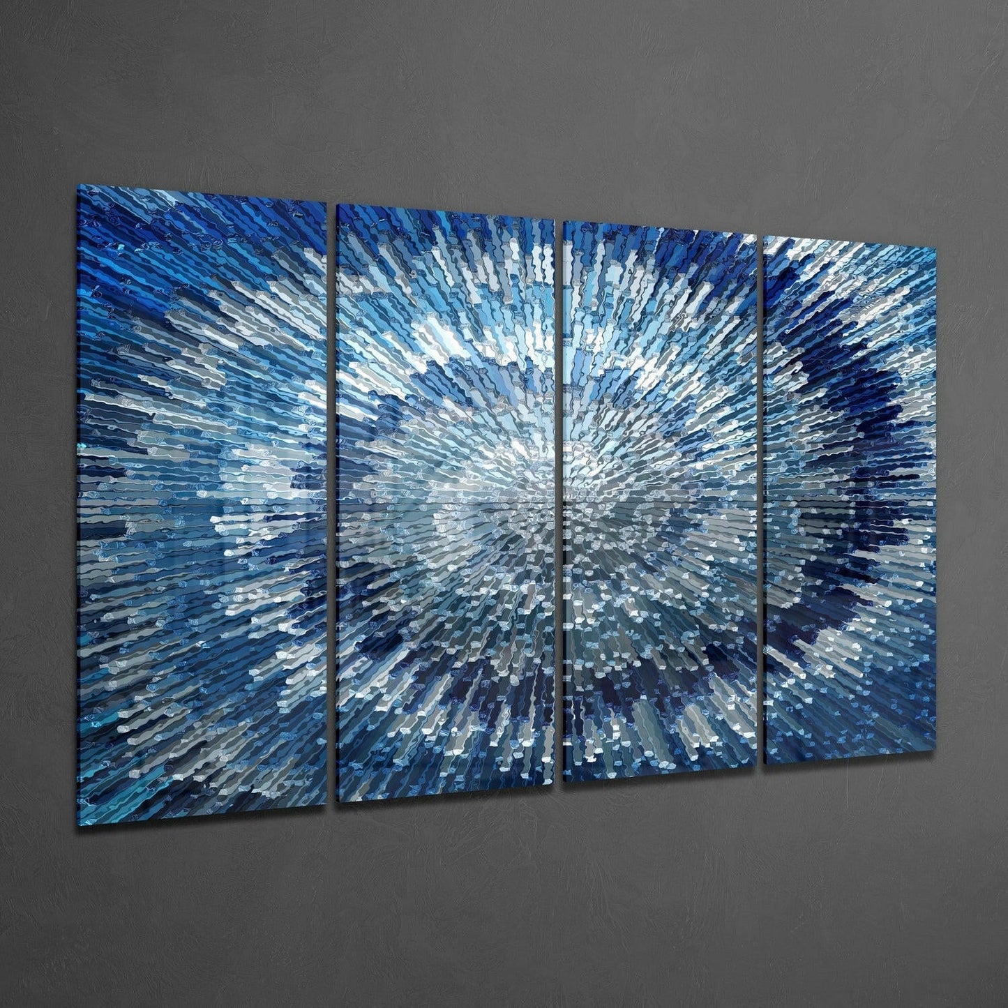 Blue Spiral 4 Pieces Mega Glass Wall Art (59"x36")