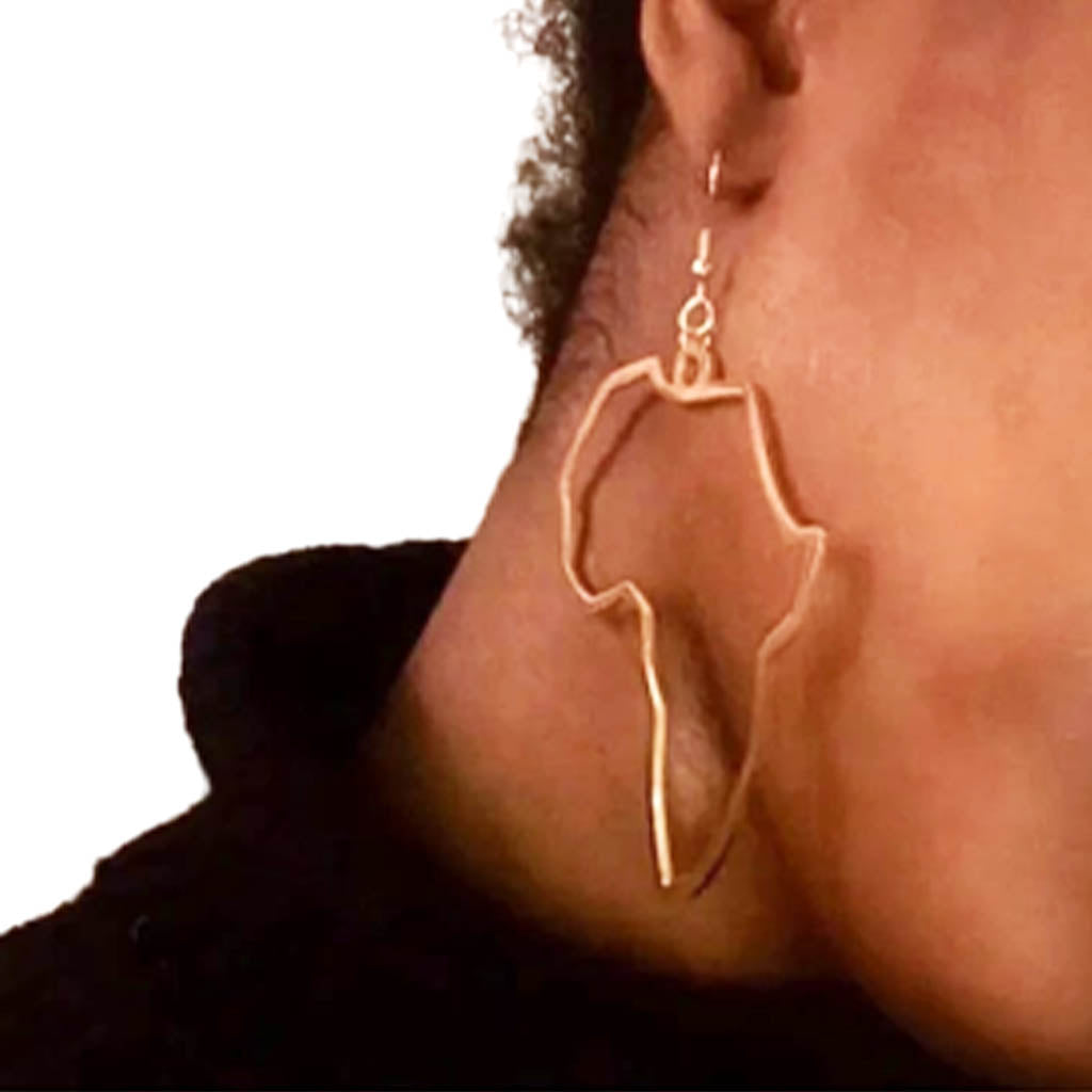 African Map Outline Drop Earrings