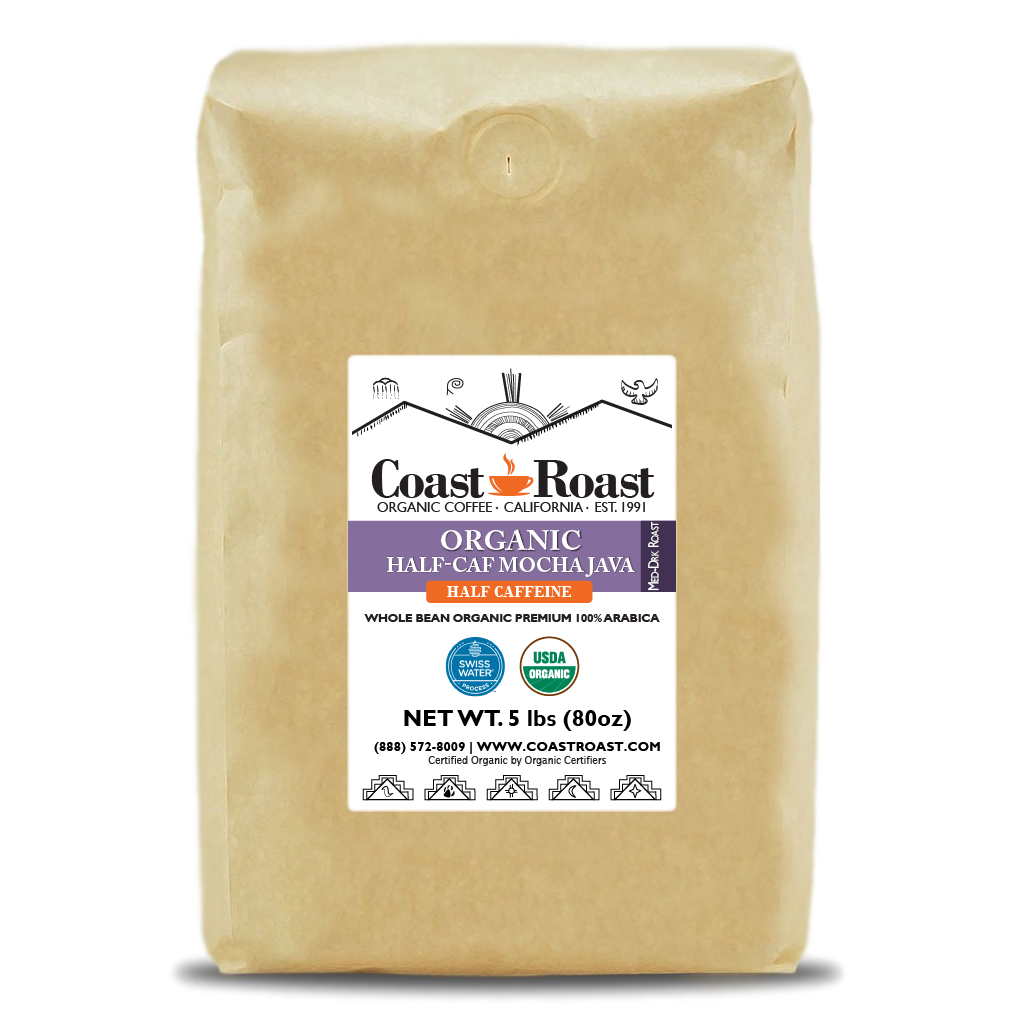 Organic Swiss Water Half-Caf Mocha Java Whole Bean Coffee - Concordia Style Boutique