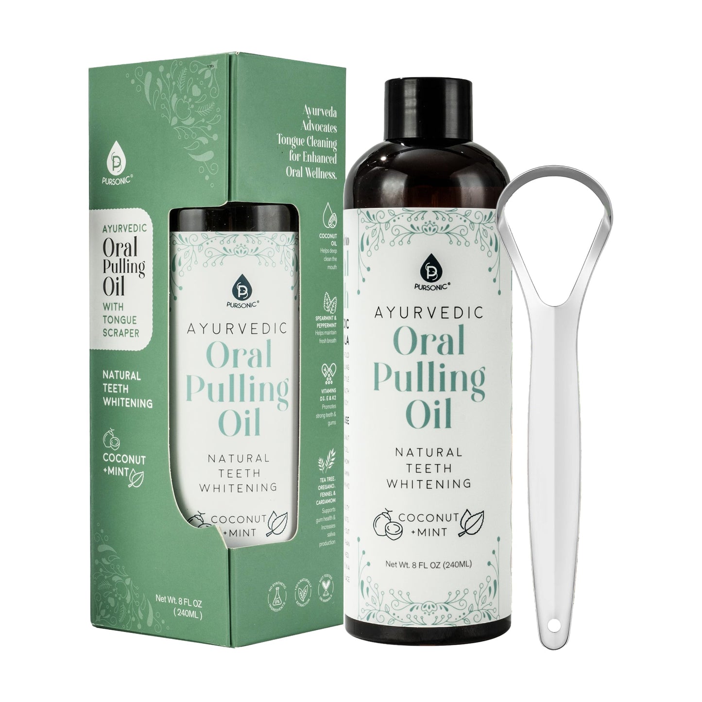 Oral Pulling Oil with Tongue Scraper - Concordia Style Boutique