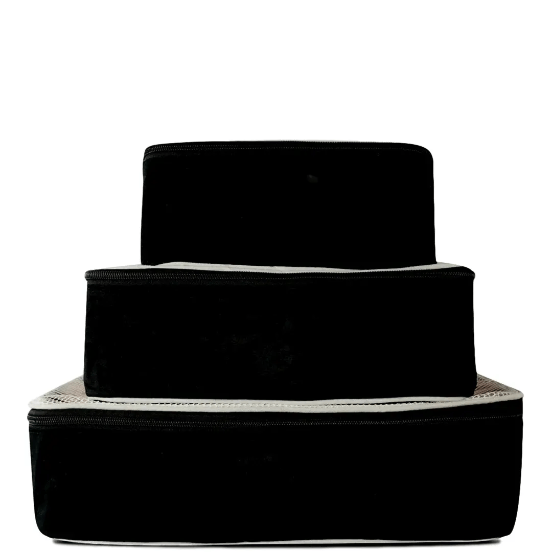 Cotton Packing Cubes, 3-pack Black - Concordia Style Boutique