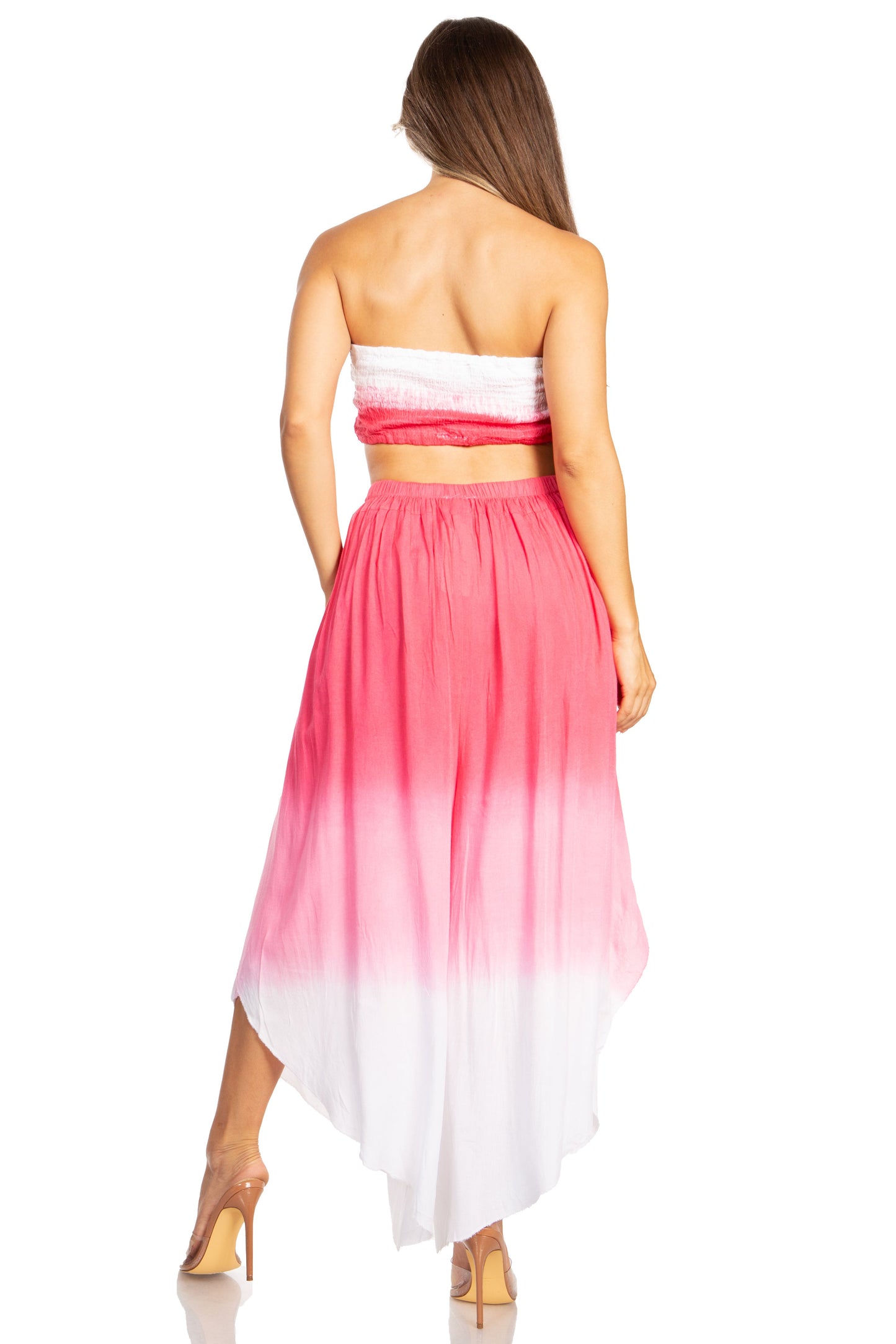 Sakkas Vanessa Women's Bandeau Tube Top & Wide leg Gaucho Pants Set Palazzo Boho - Concordia Style Boutique
