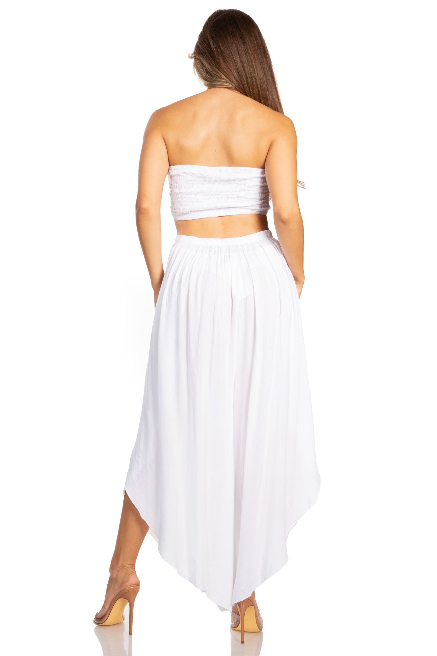 Sakkas Vanessa Women's Bandeau Tube Top & Wide leg Gaucho Pants Set Palazzo Boho - Concordia Style Boutique