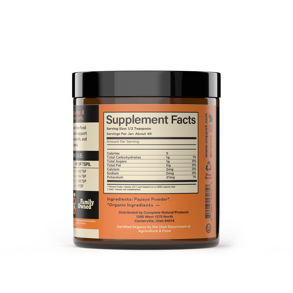 Organic Papaya Powder for Dogs, Cats, & Pets