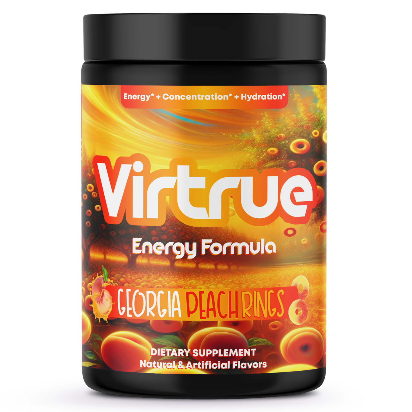 Georgia Peach Rings Pre-Workout Energy Powder + Focus Boost & Hydration | Sugar Free - Concordia Style Boutique