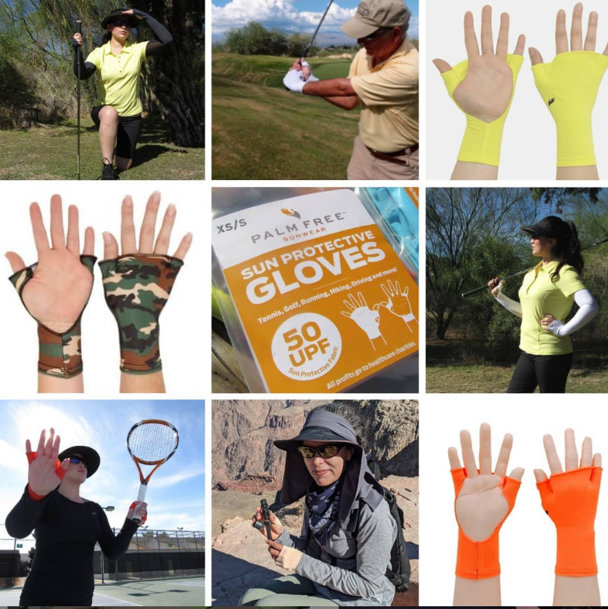 PalmFree™ Sun Gloves - Black - UPF 50+
