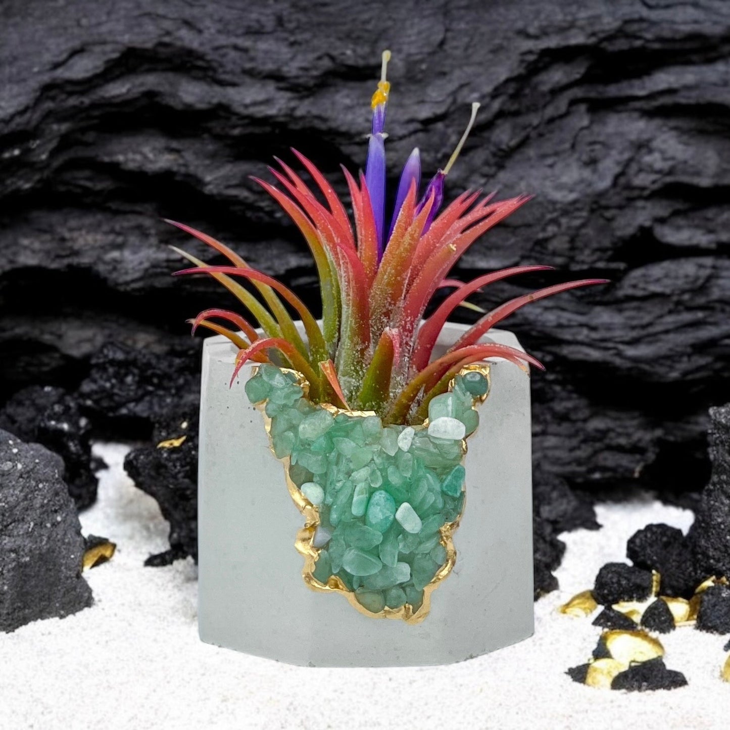 GREEN AVENTURINE GEODE PLANTER - Concordia Style Boutique
