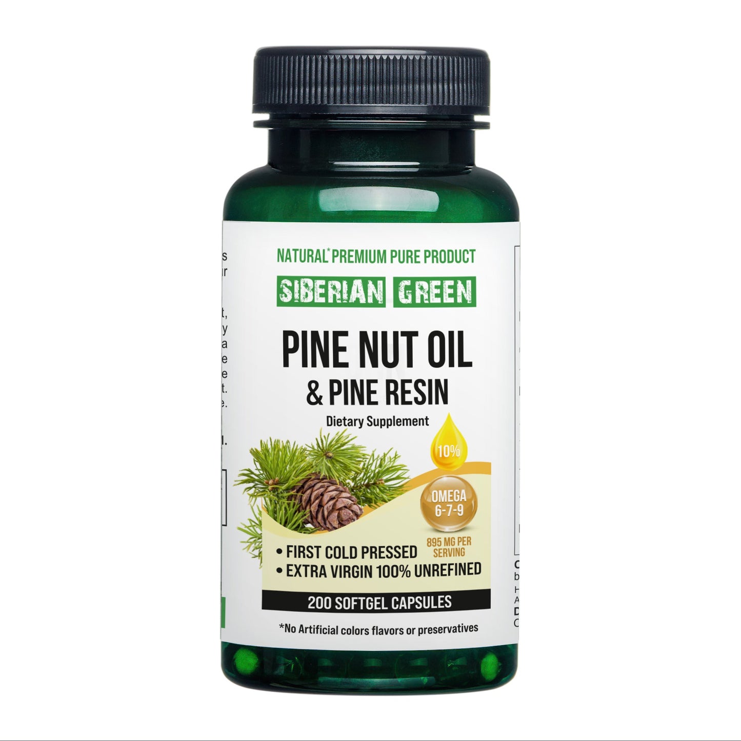 Siberian Pine Nut Oil with Pine Resin Capsules - 200 Softgels | Wild-Harvested, Cold-Pressed, Unrefined - Concordia Style Boutique