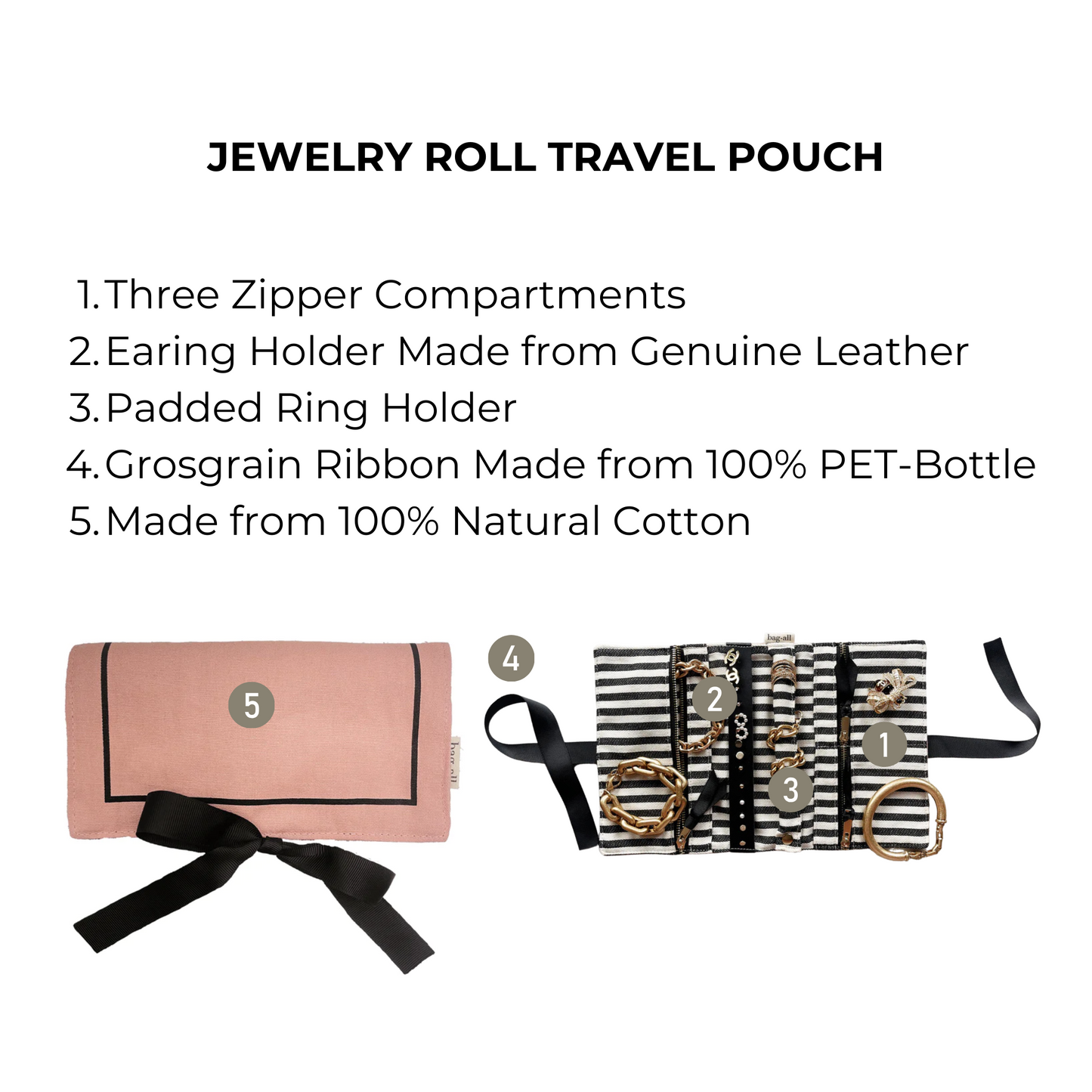 Couture Jewelry Roll, Medium, Pink/Blush - Concordia Style Boutique