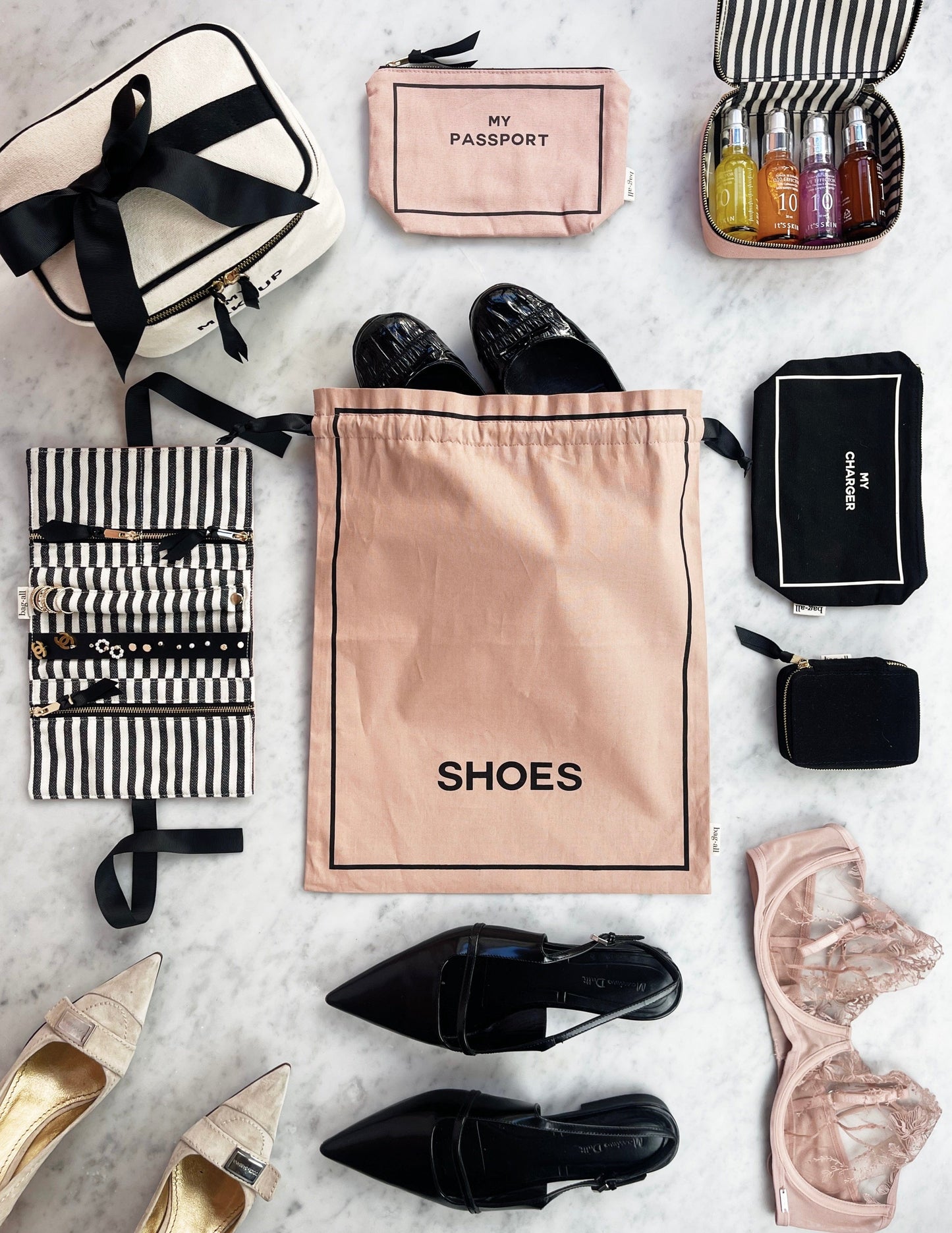 Couture Shoe Travel Bag, Pink/Blush - Concordia Style Boutique