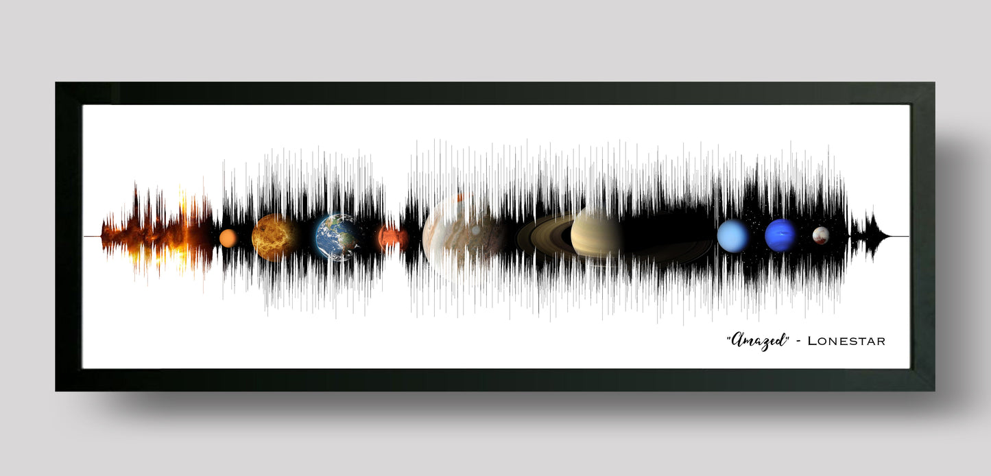 Solar System Night Sky Print Song Sound Wave Art