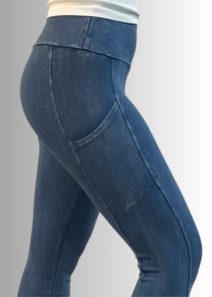 A Perfect Fit Cotton Bootcut Pocket Pants Light Denim - Concordia Style Boutique