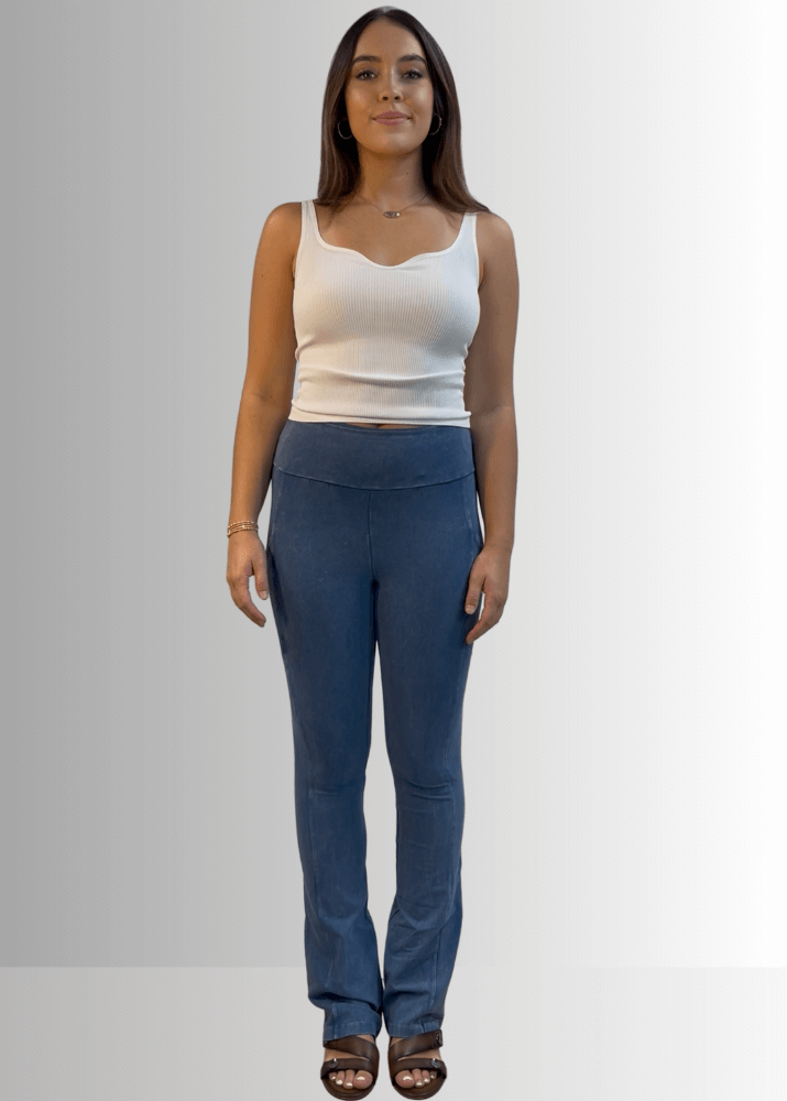 A Perfect Fit Cotton Bootcut Pocket Pants Light Denim - Concordia Style Boutique