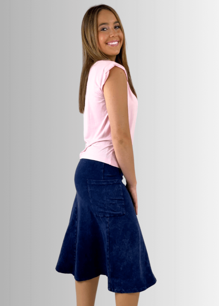 Alyssa Very Versatile Cotton Skirt Pink Denim - Concordia Style Boutique