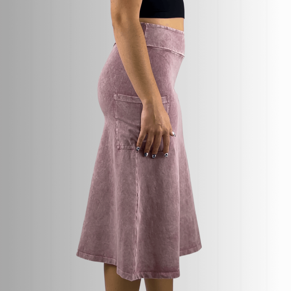 Alyssa Very Versatile Cotton Skirt Pink Denim - Concordia Style Boutique