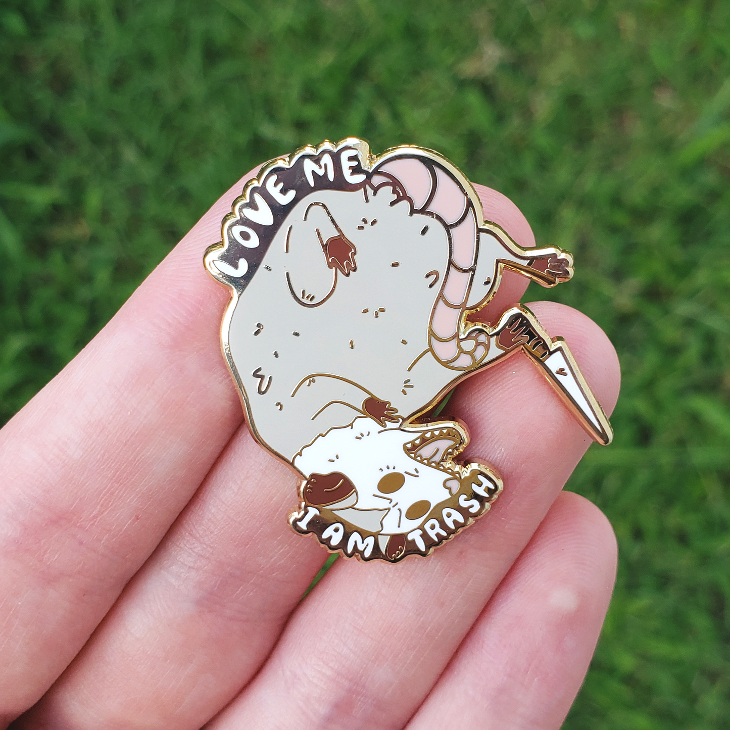 Opossum " Love Me I am Trash" Trash Critter - Hard Enamel Pin - Premium Enamel Pin from Sugar Lich - Just $12! Shop now at Concordia Style Boutique